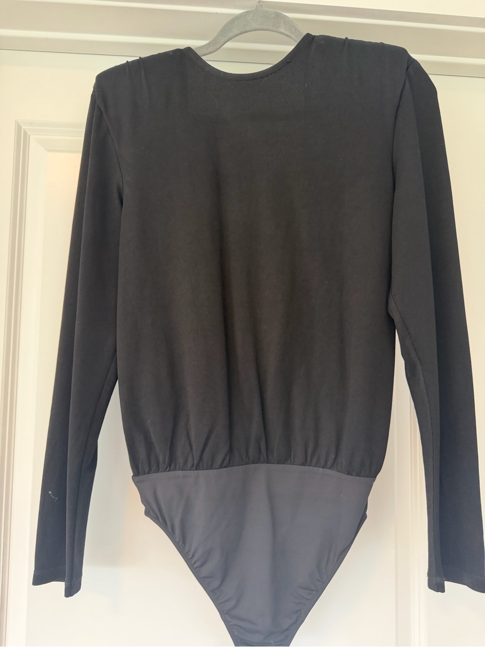 Black Long Sleeve Backless Bodysuit